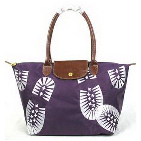 Longchamp Footprint Stampa Bags Purple