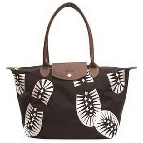 Longchamp Footprint Stampa Handbags Chocolate