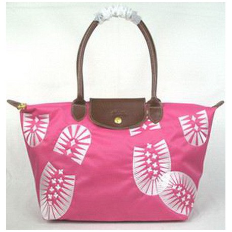 Longchamp Footprint Stampa Rose Geldbörse Rot