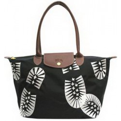 Longchamp Footprint Stampa Bags Black