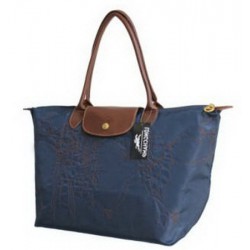 Haftowane torby Longchamp Głęboki Niebieski