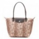 Mały Longchamp Reptiligne Toile Collection Snake Pattern Argile