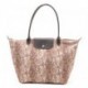 Groß Longchamp Reptiligne Toile Sammlungsschlangenmuster Argile