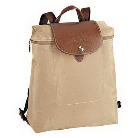 Plecak zapinany na zamek Longchamp Le Pliage Beżowy