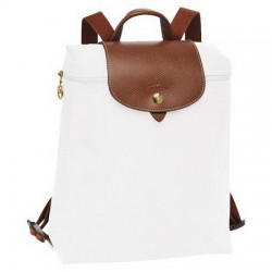Longchamp Le Pliage Reißverschluss-Rucksack Weiß
