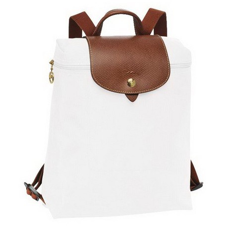 Plecak zapinany na zamek Longchamp Le Pliage Biały