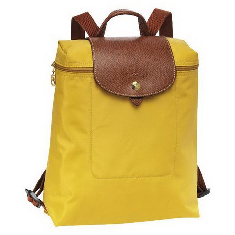Plecak zapinany na zamek Longchamp Le Pliage Żółty
