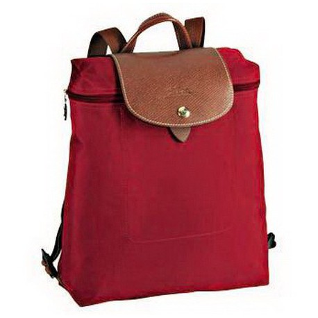 Plecak zapinany na zamek Longchamp Le Pliage Czerwony