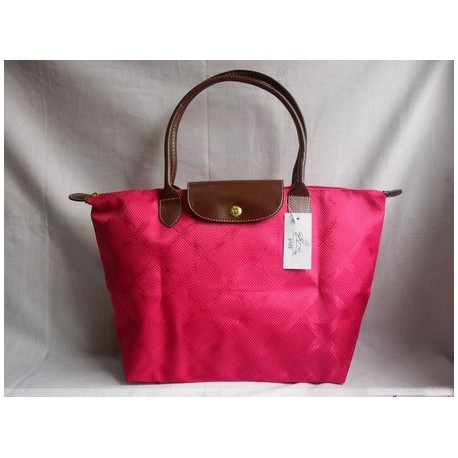 Żakardowe torby Longchamp Fuchsia