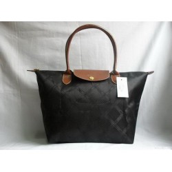 Longchamp Jacquard Tote Schwarz